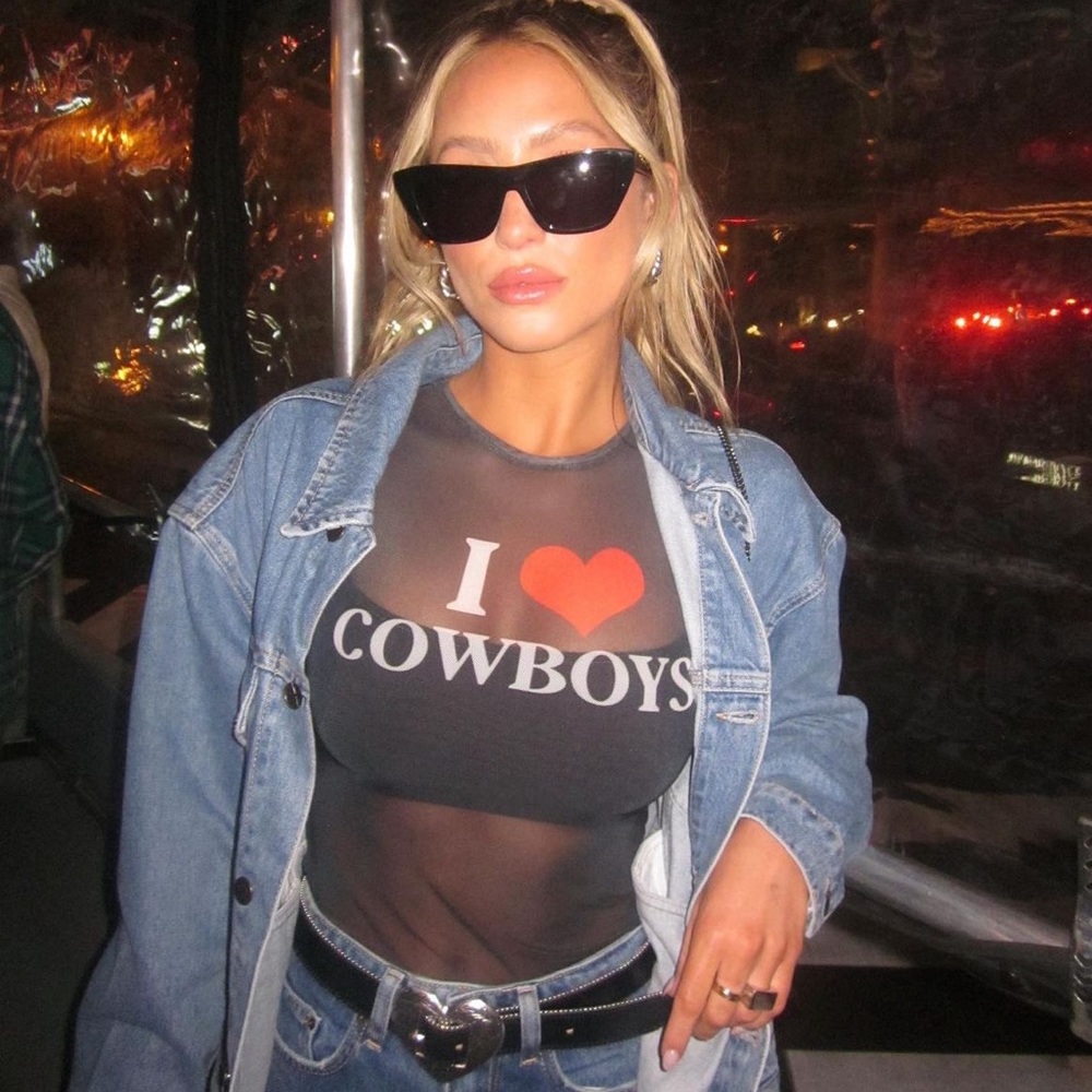 I Heart Cowboys Mesh Tank Top